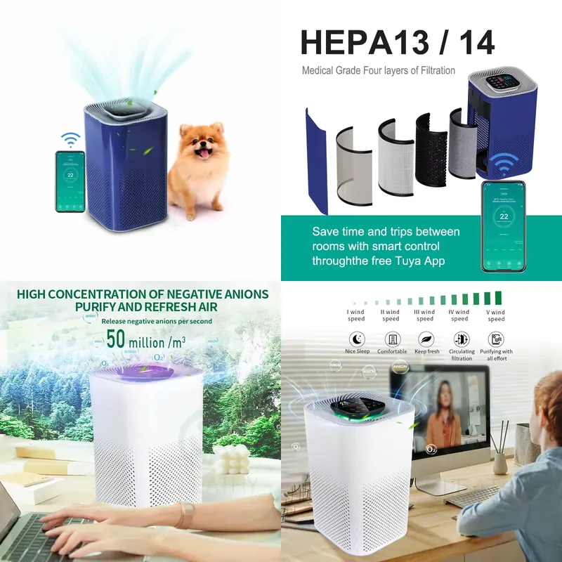Smart Home Wifi - Portable Smart Desktop air Purifier Machine