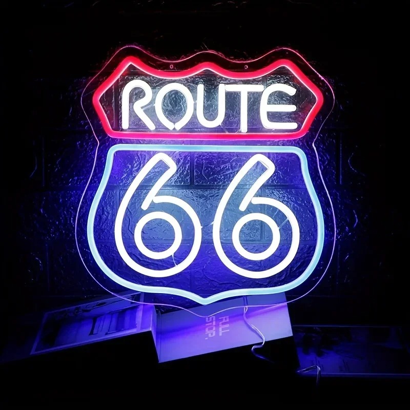 Historic Route 66 Neon Sign Ho - Smart Home Poster review and price