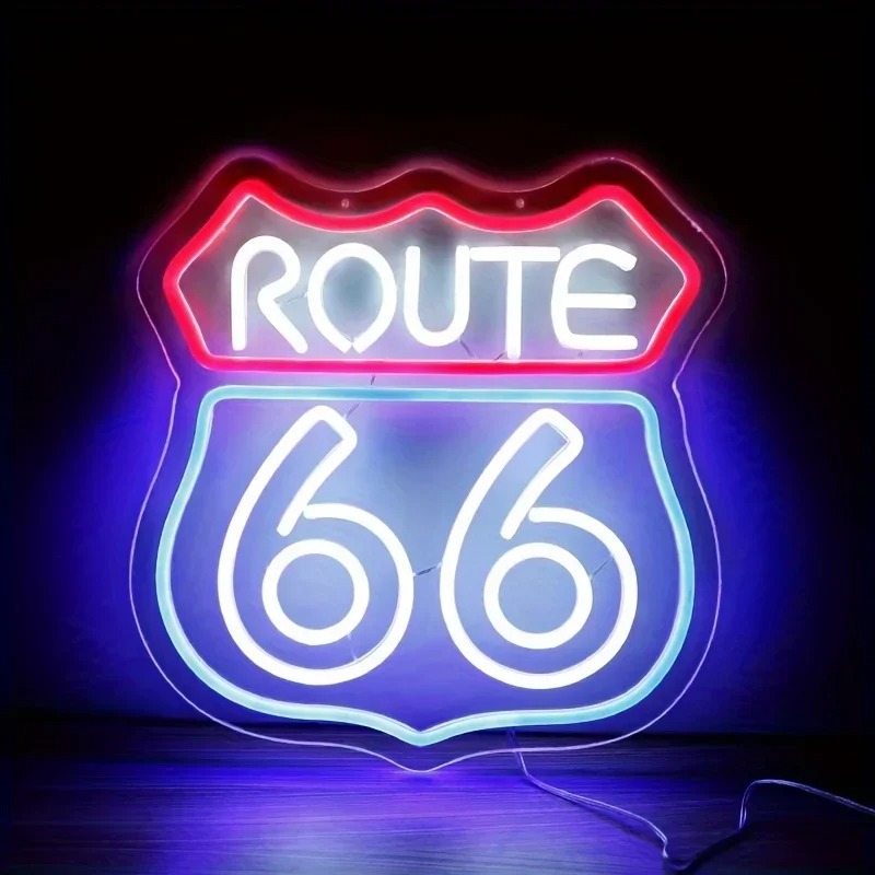 Historic Route 66 Neon Sign Ho - Smart Home Poster review and price