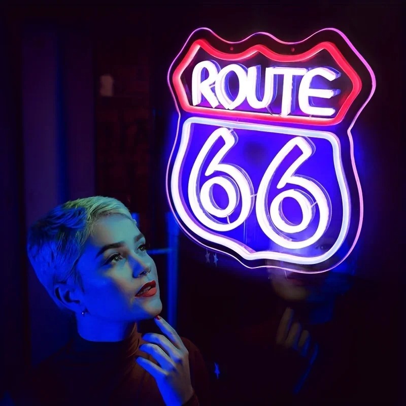 Historic Route 66 Neon Sign Ho - Smart Home Poster review and price