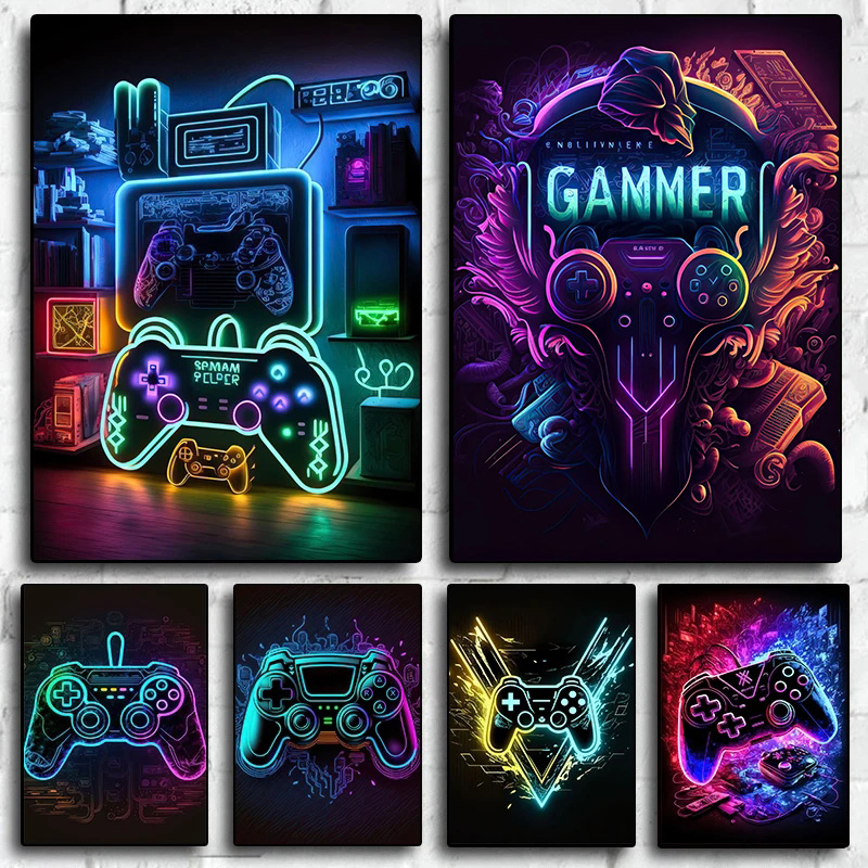 Neon Pop Cool Gaming Wall Art  - Smart Home Poster review and price