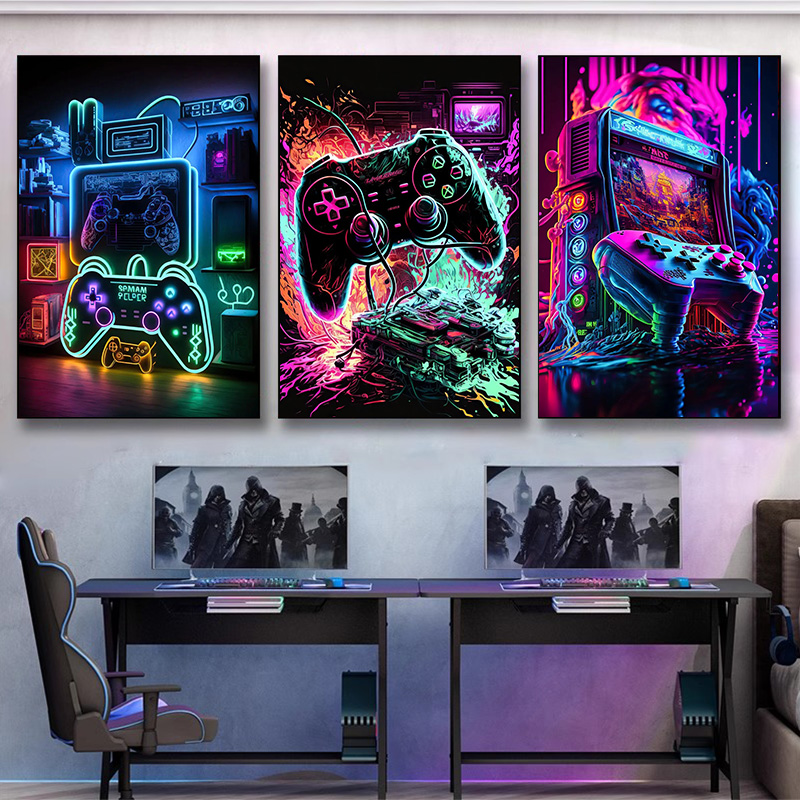 Neon Pop Cool Gaming Wall Art  - Smart Home Poster review and price