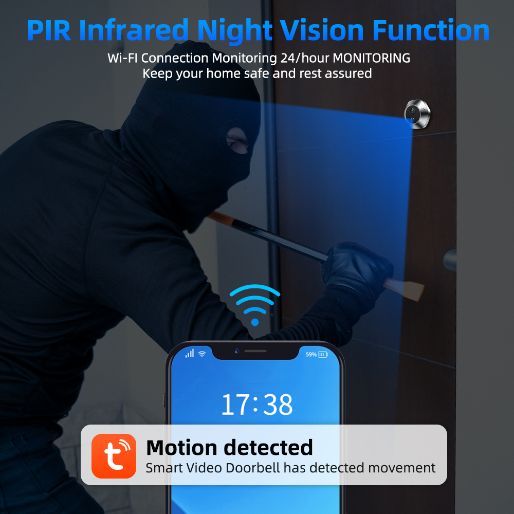 1080P WiFi Peephole Tuya Smart - Smart Home Video Doorphone Ezviz review and price